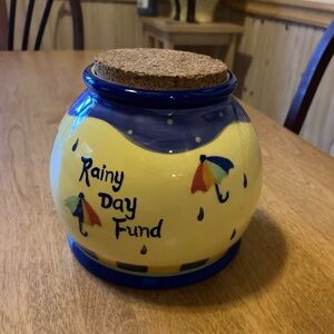 Nantucket ceramic rainy day fund jar